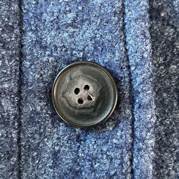 Club Monaco Cozy shirt Jacket Shacket Wool Heather Blue Coat Oversize Lined Cozy - Picture 15 of 16